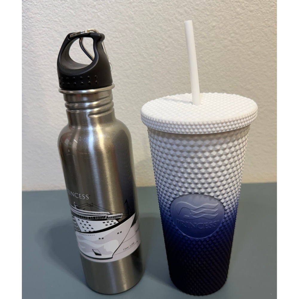 Princess Cruises Regal Princess Water Bottle and Studded Ombre Tumbler Set